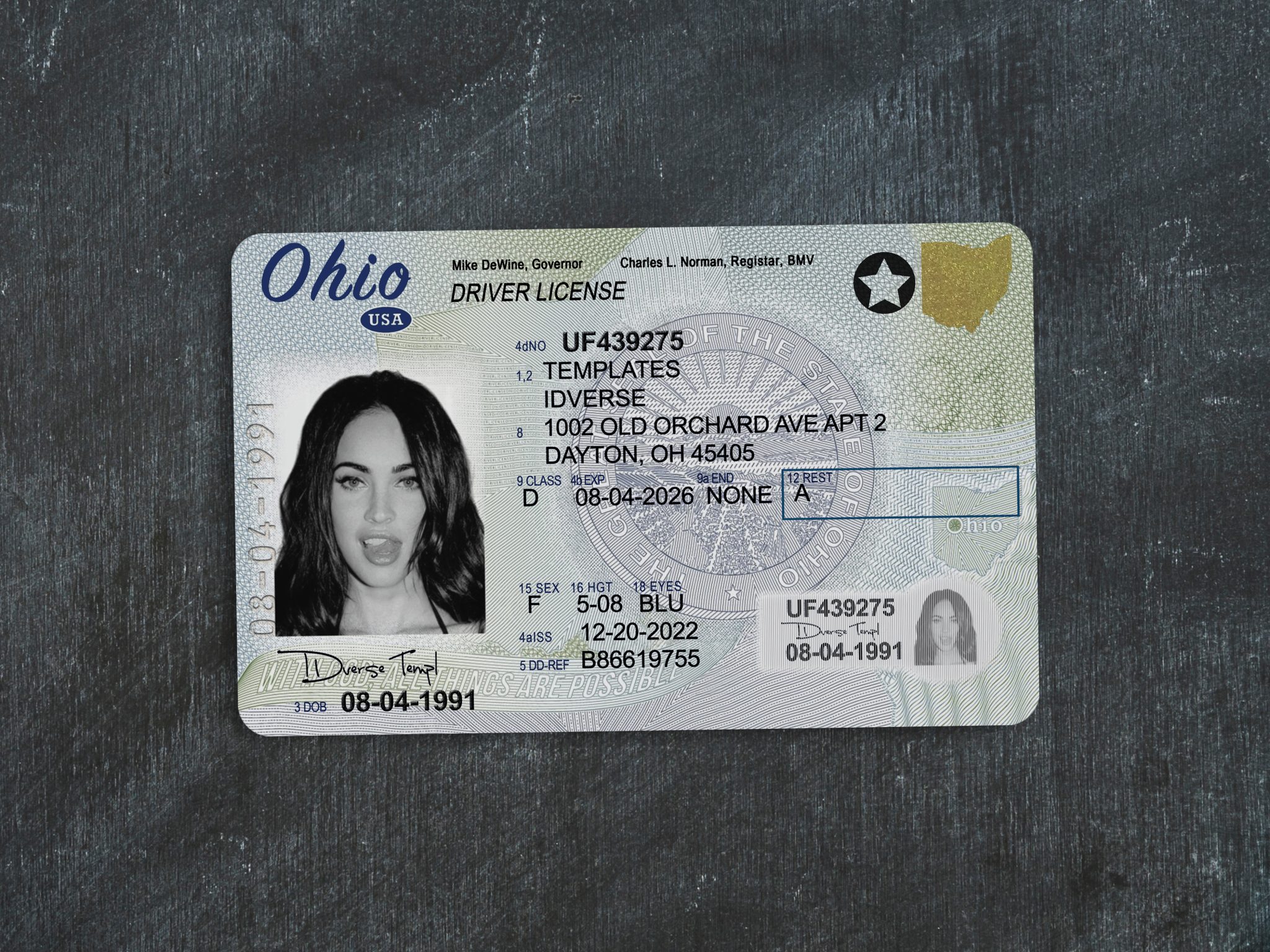 Ohio Dl Example Ohio DL – IDVERSE